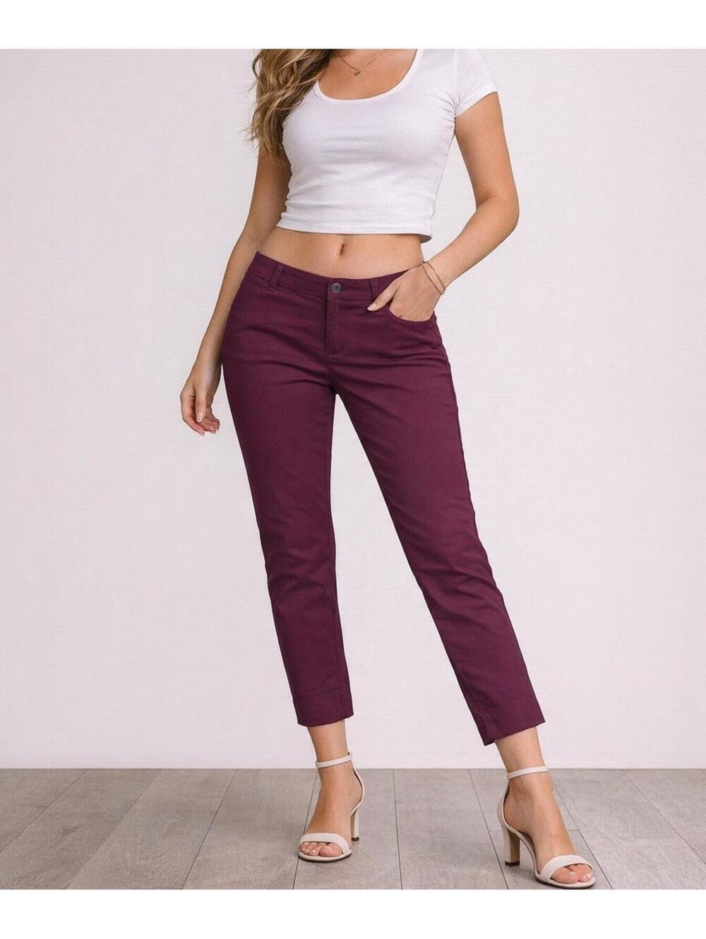 Gap Y2K Low Rise Plum Purple Slim Crop Chino Pants Women’s 0R Office Siren 2000s